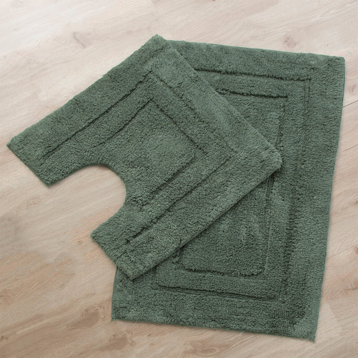 Renee Taylor 2 Piece 2200 GSM Tufted Bath Mat set Sage