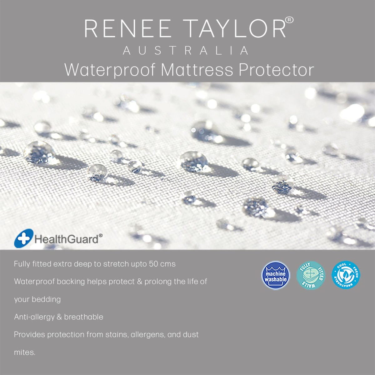 Renee Taylor Premium Waterproof Mattress Protector Single